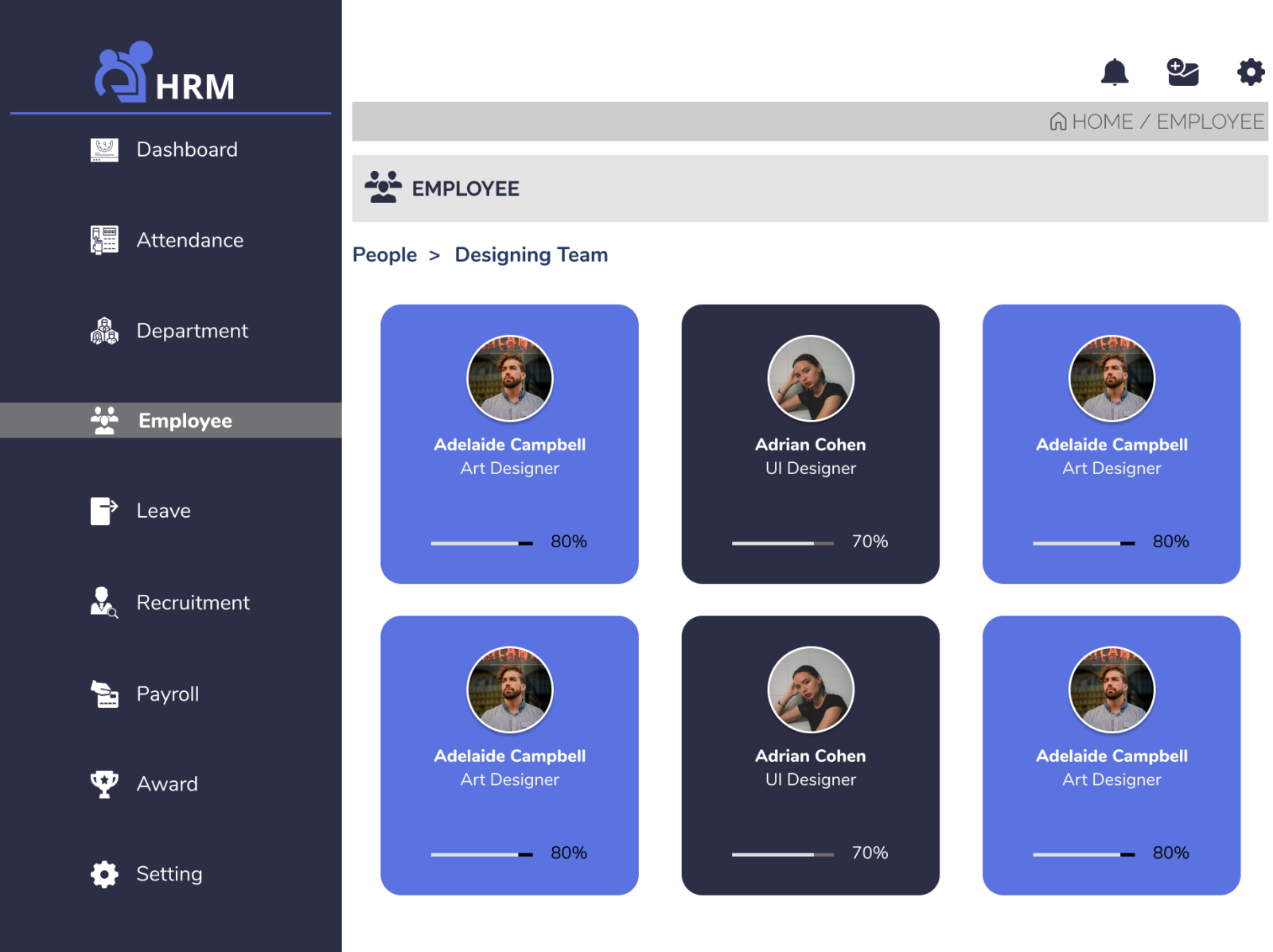 HRM System / Employe Profile / UI/UX Design by priyanka patel on Dribbble