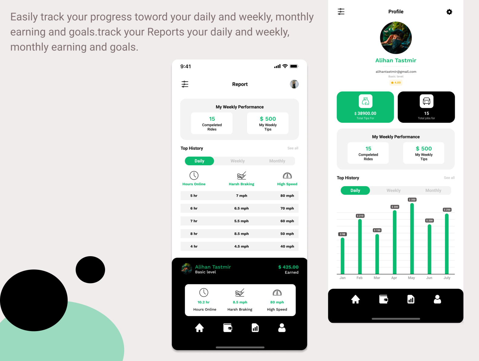 Driver Application / UI/UX Design by priyanka patel on Dribbble