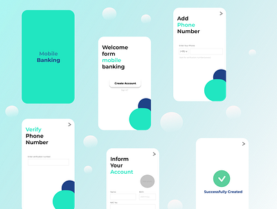 Create Account for mobile banking app design minimal typography ui