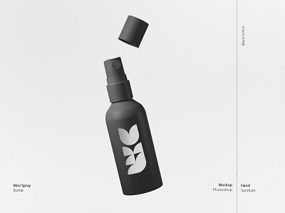 Mini Spray Bottle Mockup black clean covid19 minimal mock up photoshop