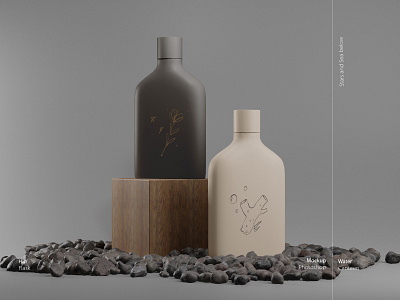 Hip Flask Mockup 3d bottle hipflask minimalist mockup photoshop render