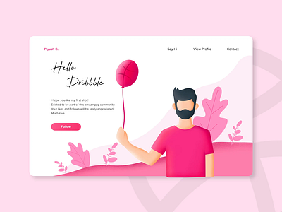 Hello Dribbble! aftereffects animation art design firstshot hello hello dribble illustration illustrator minimal smooth ui ux web website