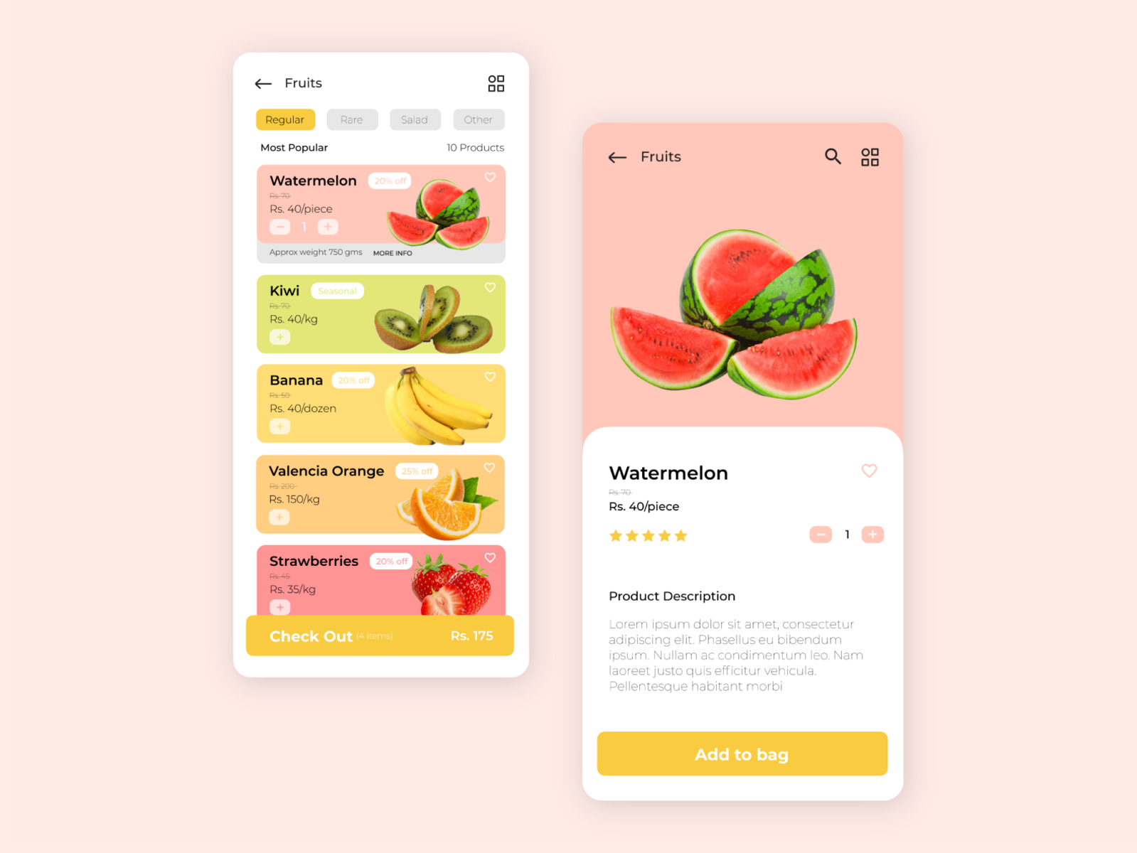 Fruit app concept by Piyush on Dribbble