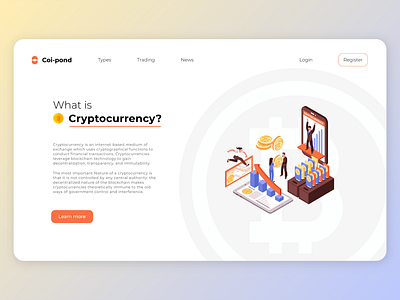 Cryptocurrency Web Design Concept concept design cryptocurrency design explainer gradient minimal trading platform ui ux uidesign web webdesign