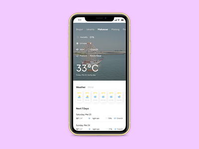 Weather App app apps design design minimal mobile app mobile ui uidesign ux violet weather