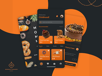 Bakery App UI design android design figma freefonts icons inspiration link mockup pattern swatched tools wireframes