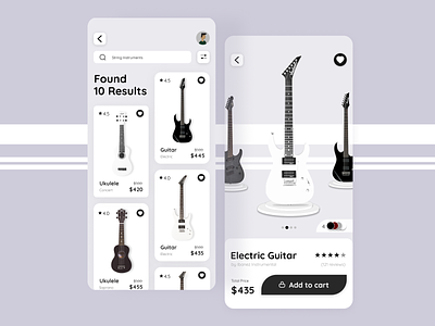 Musical Instrumental app UI design