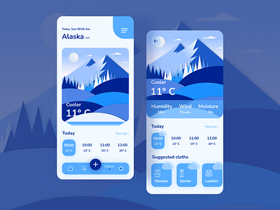 Weather app UI design 3d alaska clean climate cool design dribbble figma graphic design illlustration minimal papercut papercutillustration ui weatherapp weatherui