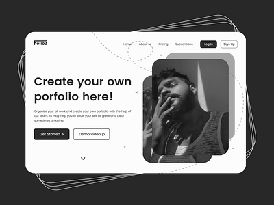 Landing Page UI design branding cleanui design dribbble figma herosection illustration landingpage logo minimal photofolio portfolio ui vector webdesign