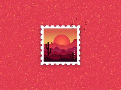 Stamp Illustration design dribbble effect figma hot illustration logo minimal papercut red stamp summer texas vector