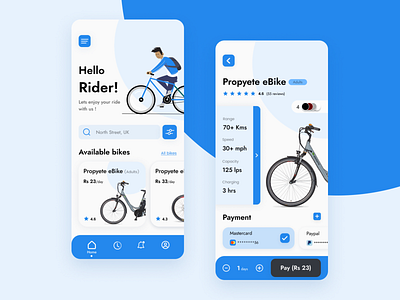 Rental E-bike app Ui design