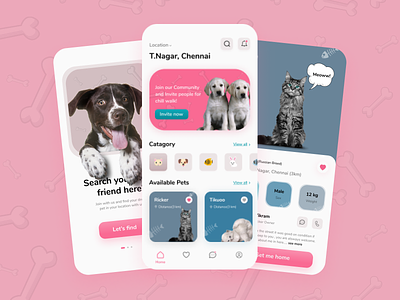 Pet adoption app UI design