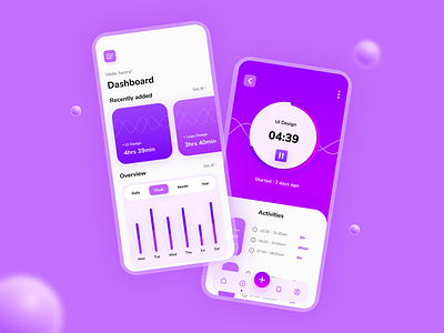 Time tracking app UI design