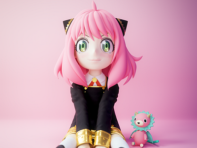 Anya forger 3D 3d anime blender cute fanart sculpt stylized