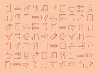 Student center icon set arts burrito donut flat food icon icons logo minimalist pizza simple student student project student work theatre