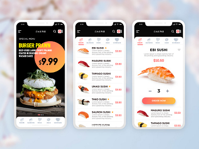 Sushi Restaurant Application adobe xd application challenge concept design food app ios uplabs