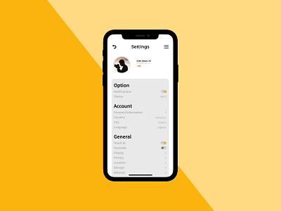 Day 06 - Settings Mobile flat minimal mobile ui