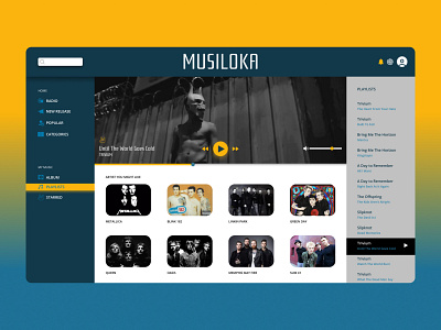 Day 08 - Music Player flat minimal ui web website