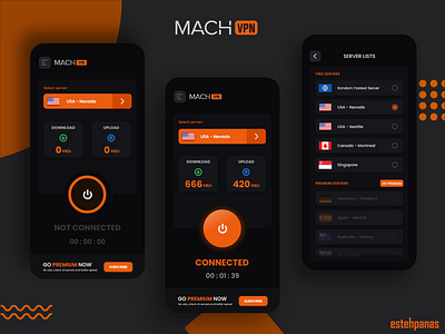 MACH VPN APP Design app design flat graphic design icon illustration minimal ui ux web