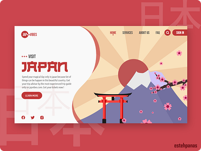 "Jap-Vibes" Web Design Concept art design flat graphic design illustration japan japan website minimalist ui web webdesign website website design