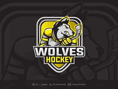 Logo Design for Wolves Hockey brand identity design branding logo logo design mascot logo