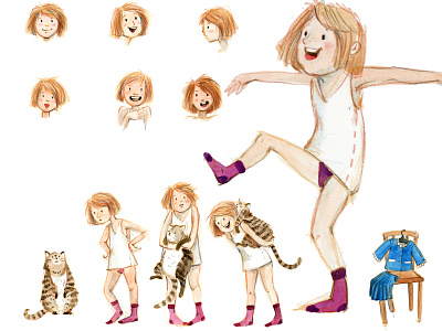 Characterdesign Girl analog characterdesign children childrens books illustration kids art watercolour