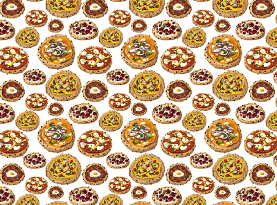 Pizza Pattern food illustration illustration pattern design patterns pizza procreate