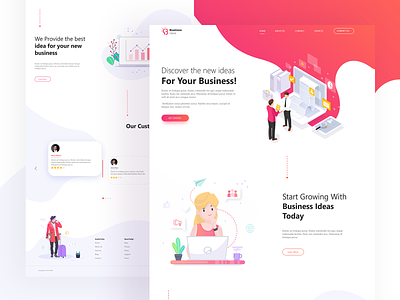 Business Idea - Landing page with interacted UI ui designer