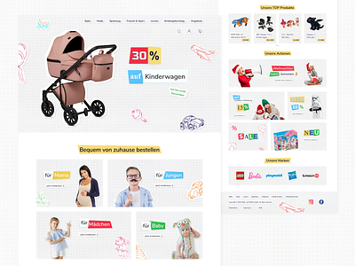 Children's online shop children design shop store typography ui ux web website