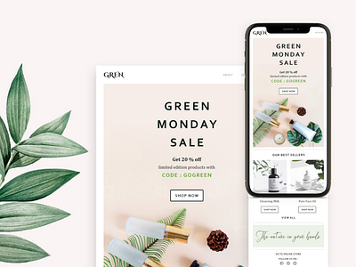 Email Template Design Green Monday