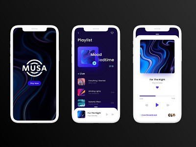 Musa Music App app application clean design illustration logo mobile mockup music music player ui uiux ux web
