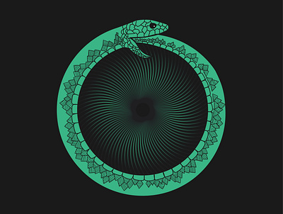 Ouroboros Snake abstract design illustration vector