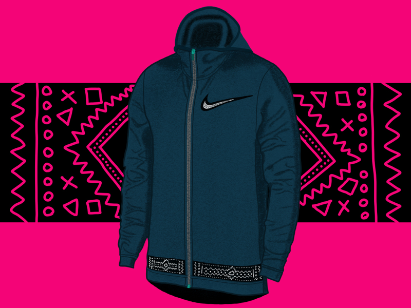 nike illustration hoodie