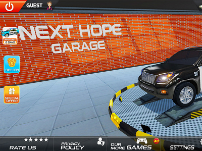 Modern Police Parking ( Mainmenu GUI ) car game design game art game graphic game gui game hud parking games screenshot