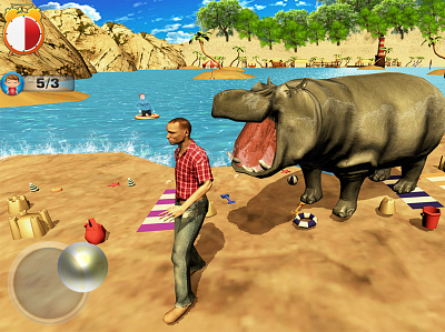 Hungry Hippo Attack action game angry shark attack game game art game graphic game graphics game gui hippp attack icon render screenshot sea games shark attack game