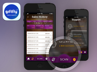 UI :: GiftFly :: Merchant App Screens app b2b iphone merchants mobile mockup ux