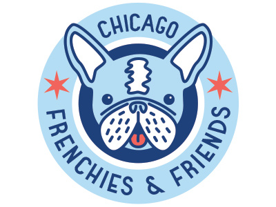 Chicago Frenchies And Friends Logo branding illustration logo