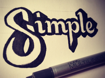simple try hand lettering sketch
