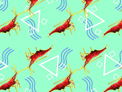 Shrimp Party endangered species iterative pattern process retro