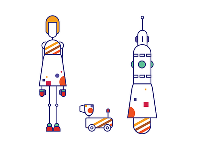 Space Cadet geometric illustration icon illustration illustrator robot space vector
