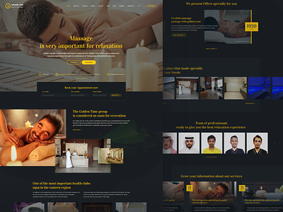 Golden Time clean dark design golden golden time ksa massage modern saudi saudi arabia spa ui ux web web design website