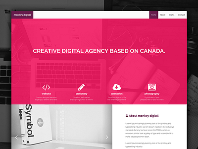 Monkey Agency agency away bootstrap creative give minimalist portfolio
