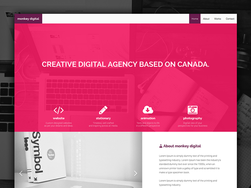Monkey Agency give away portfolio agency creative minimalist bootstrap