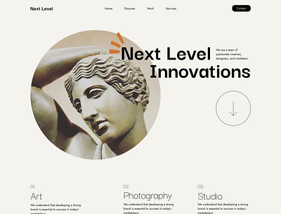Concept website for an Art Studio design web website