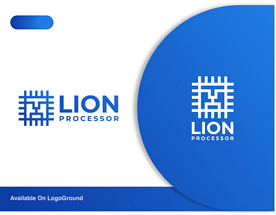 Lion + Processor Logo animal app big box branding cat computer design graident icon illustration king lion logo nature processor technology ui ux vector
