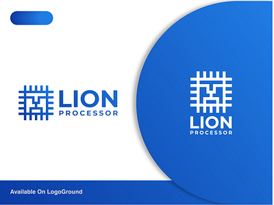 Lion + Processor Logo animal app big box branding cat computer design graident icon illustration king lion logo nature processor technology ui ux vector