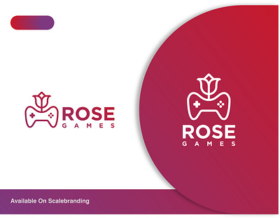 Rose + Games Logo app branding console design flower games gradient graphic design icon illustration kids logo motion graphics nature playing roses stick ui ux vector