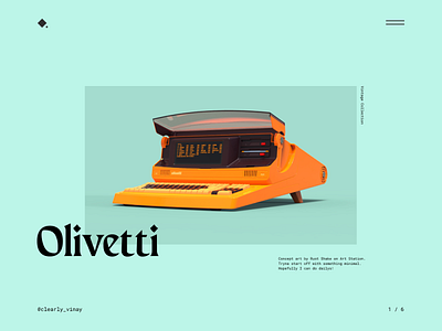 Olivetti computer 3d computer minimal ui vintage web