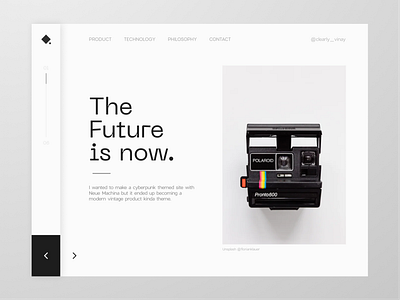Polaroid future landing minimal product technology ui vintage