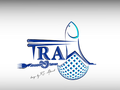 Fish - seafood logo - Trawl brand identity branding design fishing company logos fork graphic design illustration logo restaurant logo typography vector